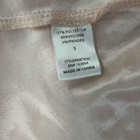 Mazik Tan Blush Pink Gold Ruffled Tiered Gown with Mandarin Collar - Picture 3 of 15